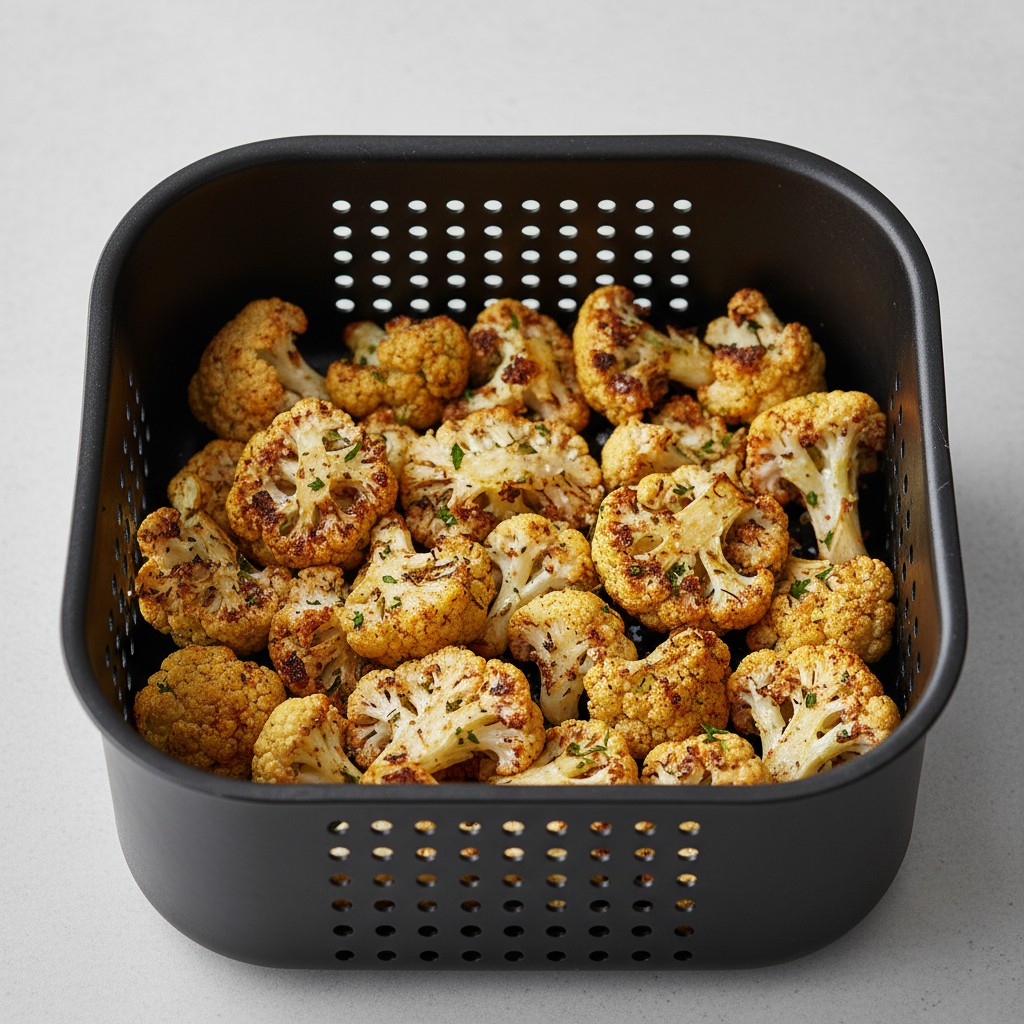 Chou-fleur Croustillant à l'Air Fryer : Recette Dorée et Savoureuse en 18 Minutes